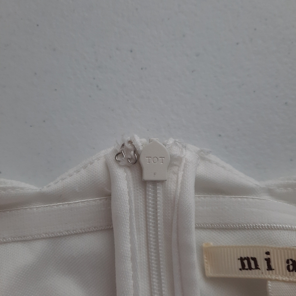 Miami White Off-the-Shoulder Short Sleeve Fit & Flare Mini Dress size Small - Picture 12 of 12